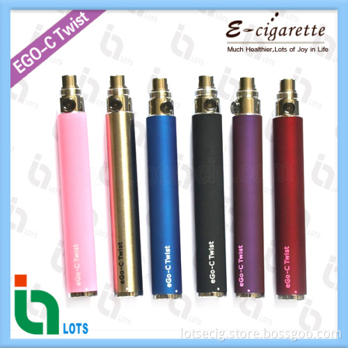 Variable Voltage Electronic Cigarette, EGO C Ecigs Twist Battery 3.2-4.8V in Factory Stock